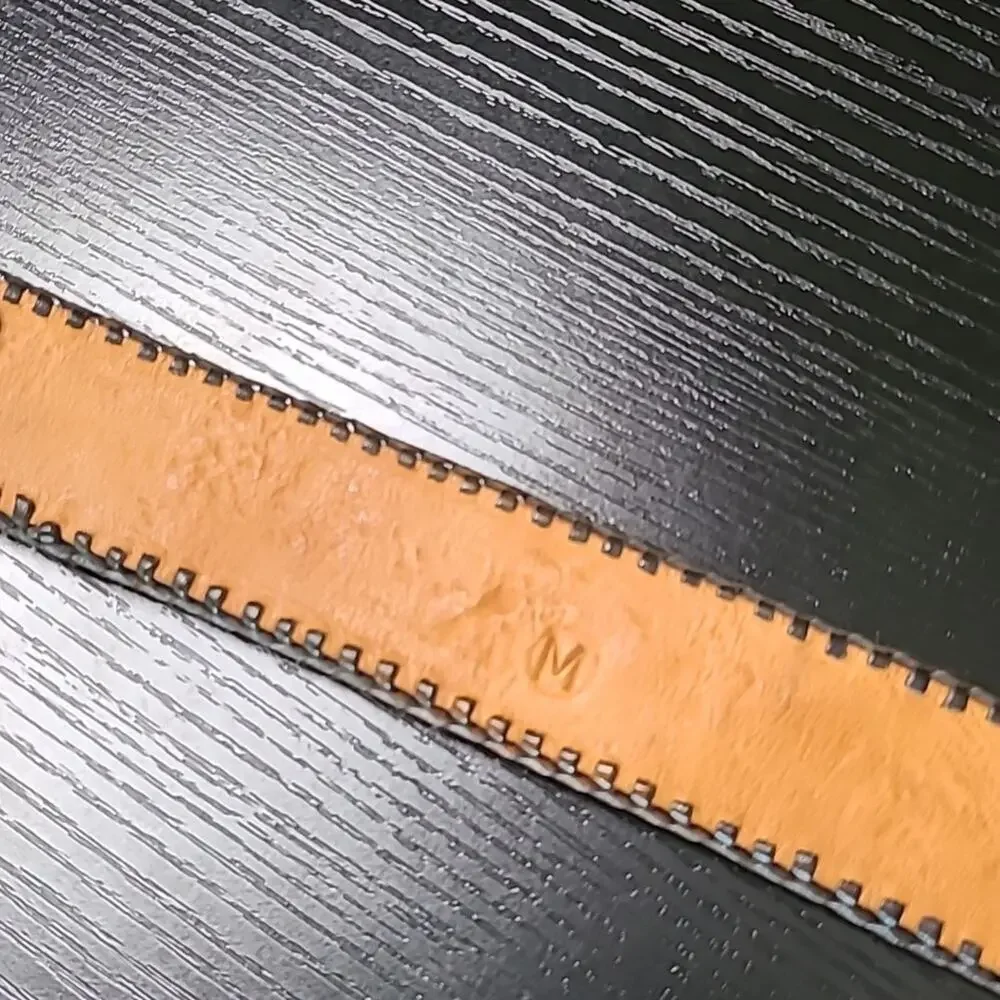 Aztec style leather and canvas belt